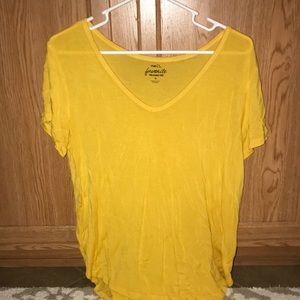 Yellow v neck top